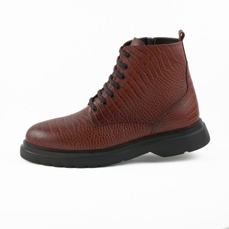 کفش بوت 1086 ساده بندی عسلی کوروکو